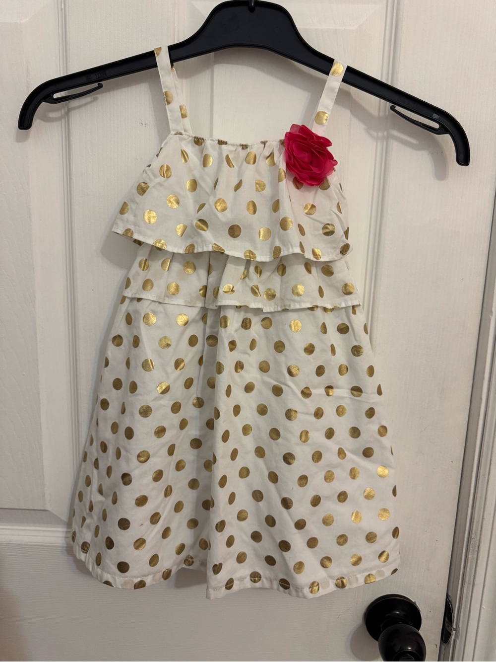 Penelope Mack Girl's Gold Polka Dot Sundress 3T